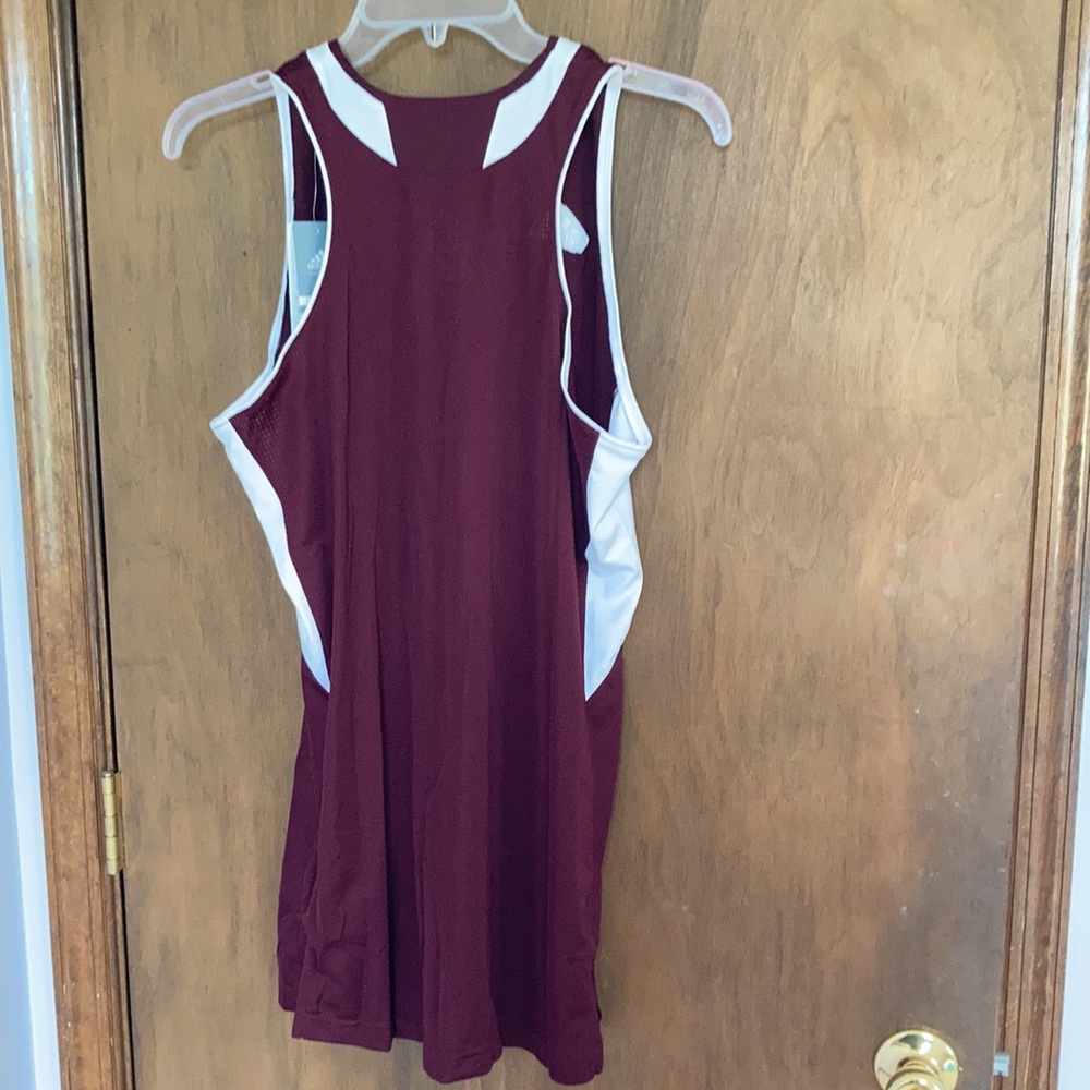 Relisted adidas maroon white performance tank team jersey S or L - Picture 7 of 16